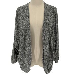 89th + Madison Cardigan Grey Space Dye Batwing Cocoon Open Front Size S‎